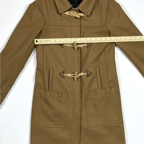 J. Crew Melton Wool Toggle Zip Beige Tan Coat - Sz 000 - Picture 13 of 15